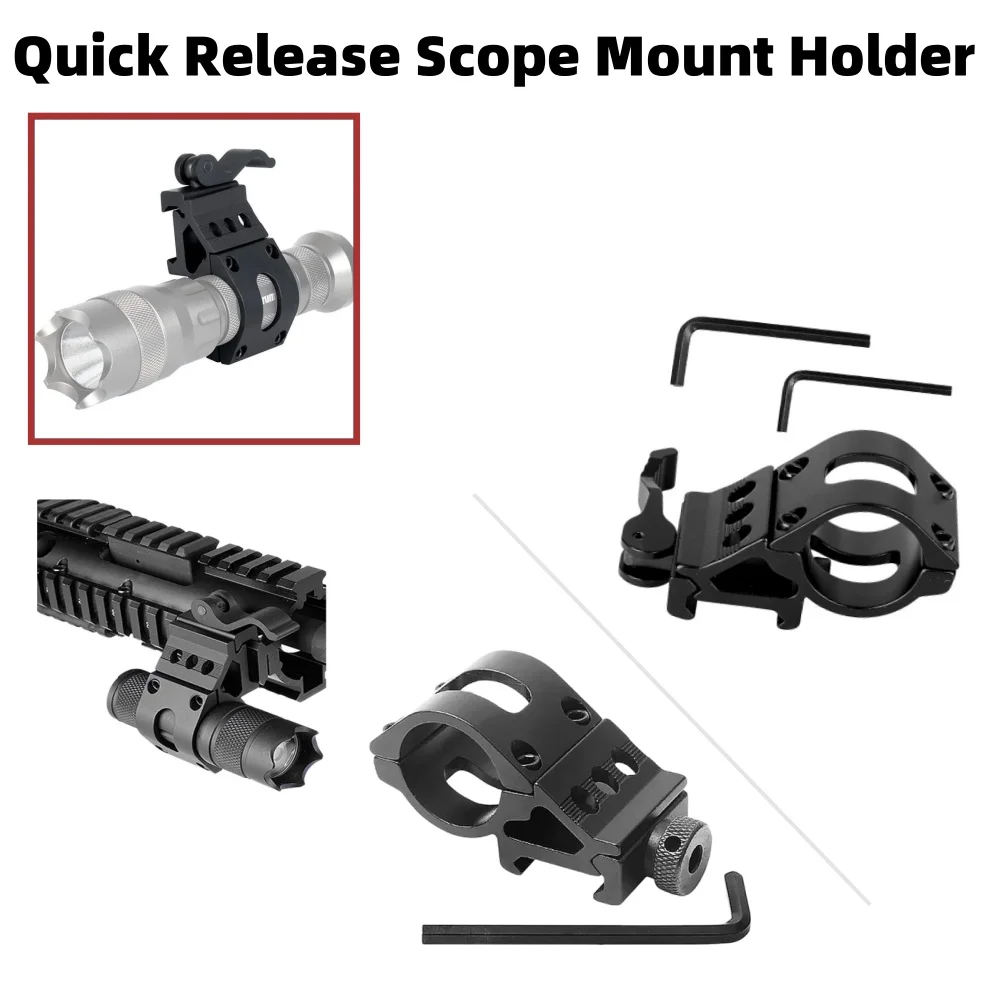 25.4mm Scope Quick Release Offset Flashlight Mount Holder For 20mm Picatinny Rail mount 45 Degree Sight Mount Accessori