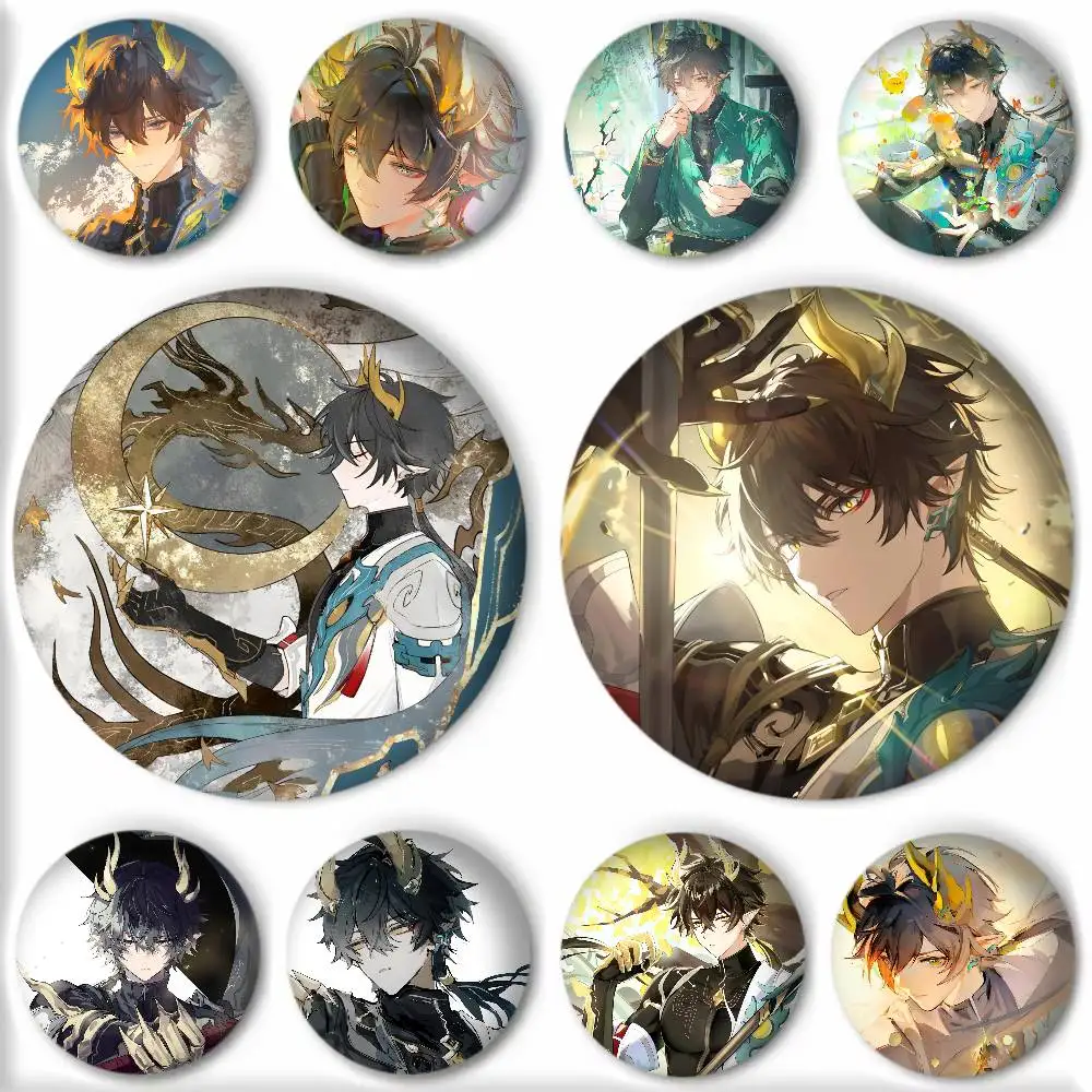 Anime Game Honkai Star Rail Dan Heng Permansor Terrae Badge Round Art Brooch Clothes Backpack Accessories Lapelnd Laserh