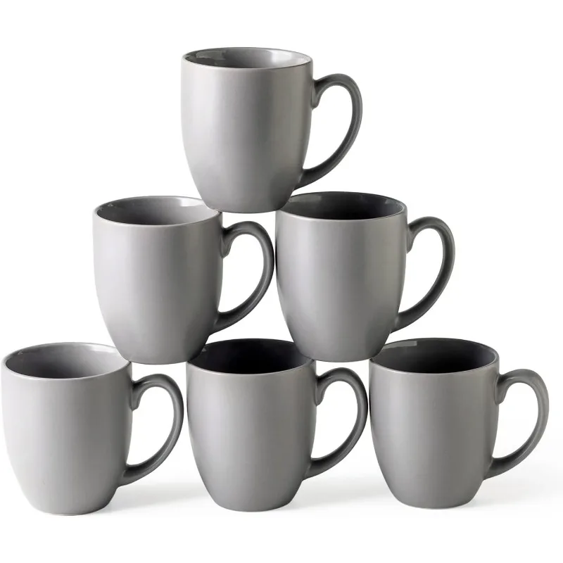 Coffee Mugs Set of 6, Ceramic coffee mugs with large handle for Men Women,16oz Coffee Mugs for Coffee,Tea,Latte,Cocoa.