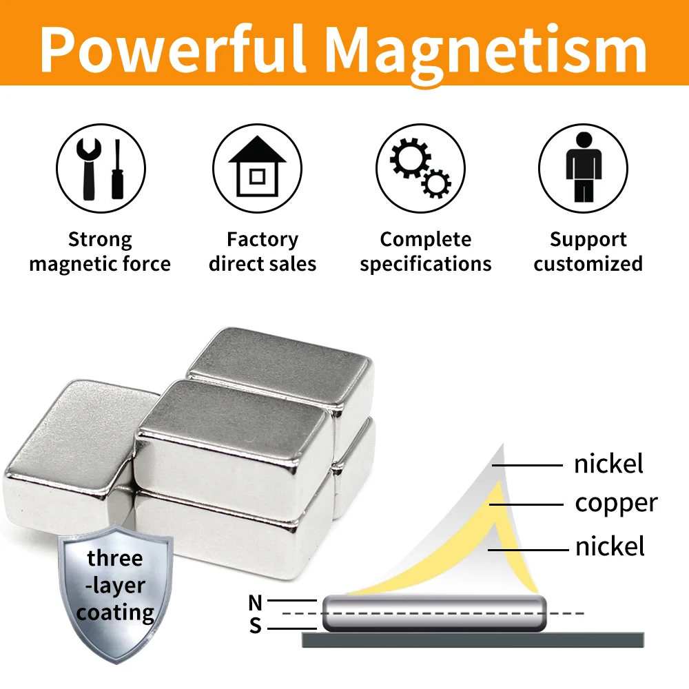 5/10/20/50/100/150PCS 12x8x5mm Quadrate Strong Powerful Magnets  Block 12*8*5 mm N35 Rectangular Permanent Neodymium Magnets