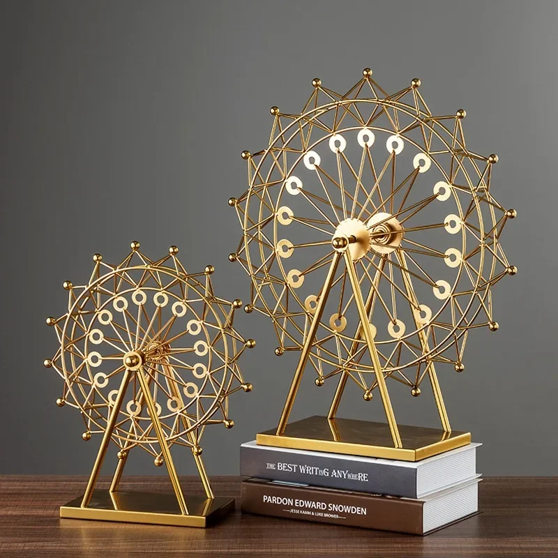 New arrival Home accessories Handicraft Metal Statue Ferris wheel show pieces christmas metal decorations