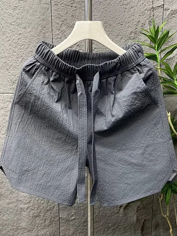 

Summer Men's Neutral Sle Bubble Cloth Casual orts Five-Point Loose Beach Pants Youth Faion Trend Straight Leg ort Pants
