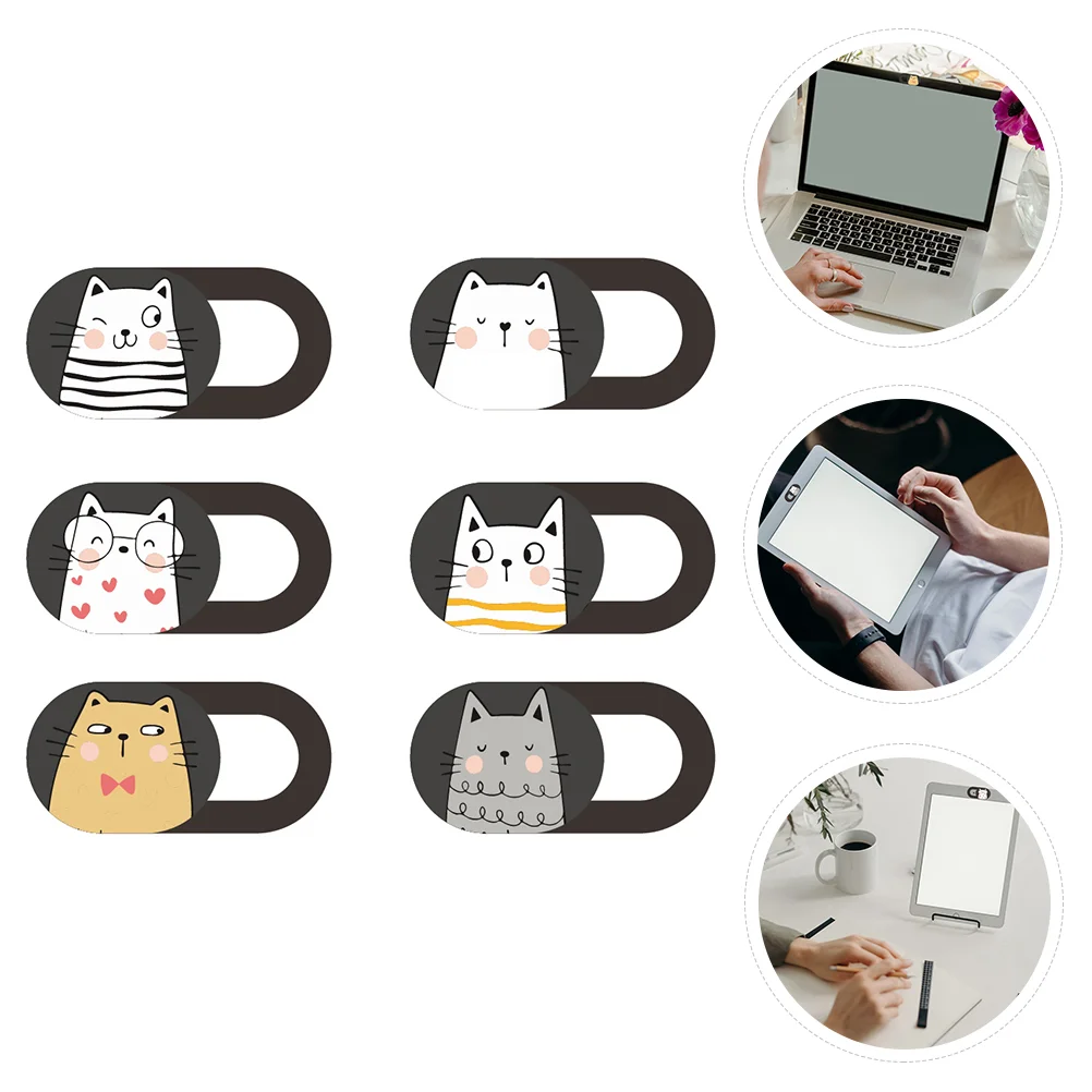 /6pcs Cartoon Webcam Cover Ultra Thin Web Camera Cover for Computer Laptop