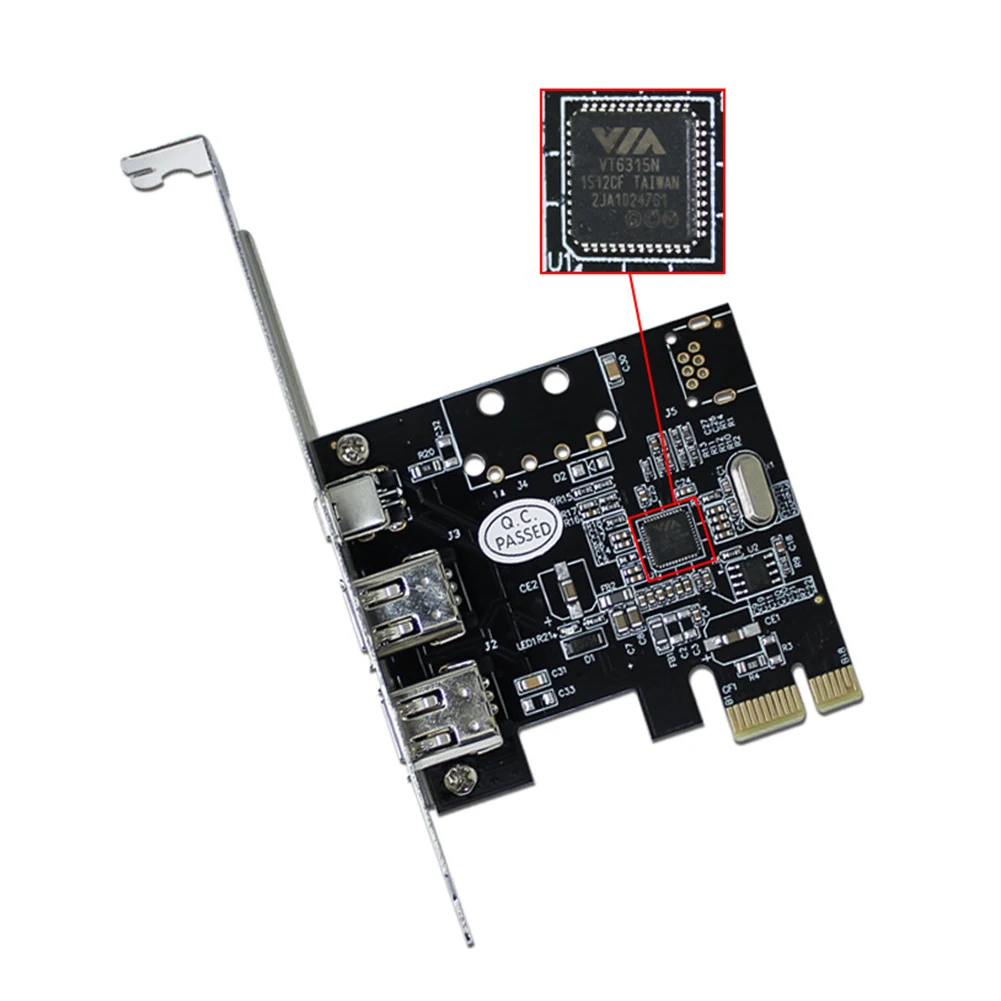 Scheda di acquisizione Video pci-e da 1X a 16X 1394 DV con adattatore Firewire da 6 Pin a 4 Pin Computer Desktop accessorio a 3 porte