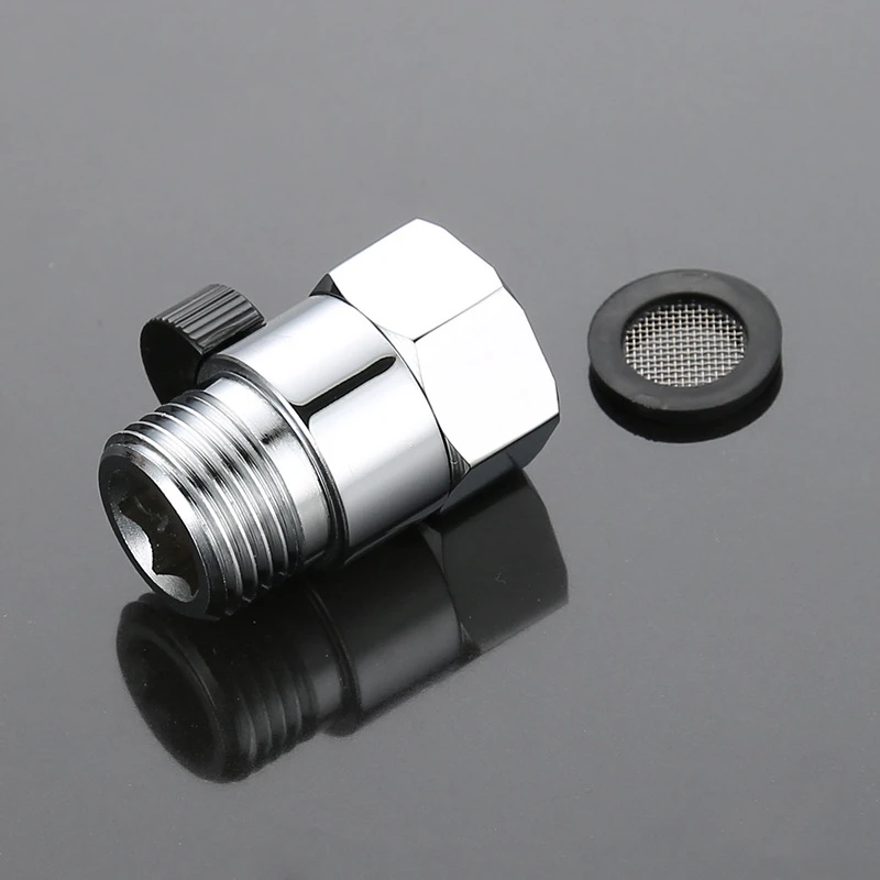 Shower Brass Junction Water Flow Control Valve Straight-Through Shut-Off Angle Valve Bath Water Tap Accessory