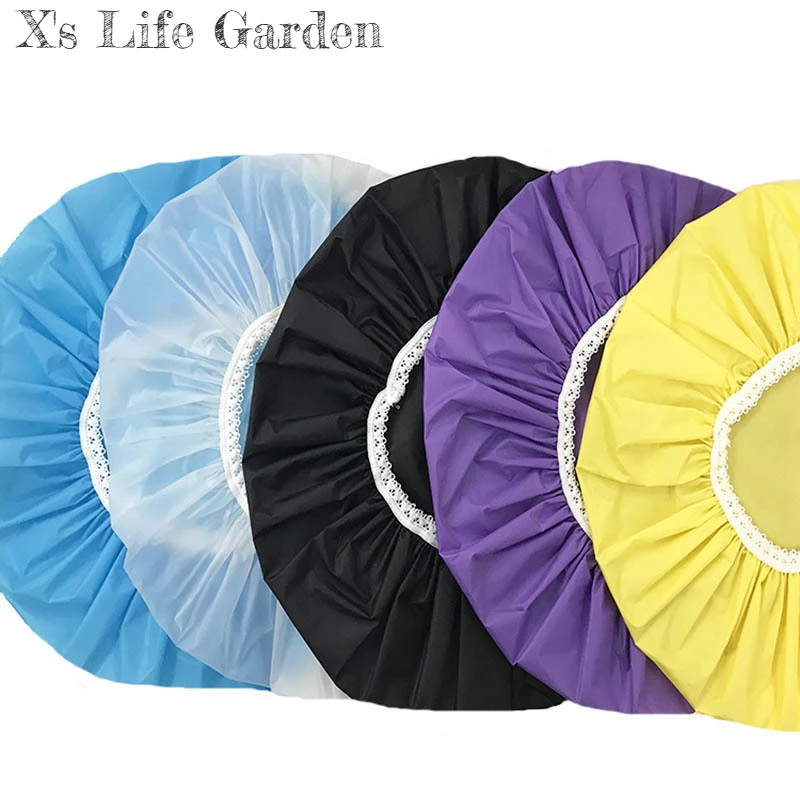 1Pcs Hair Cover Elastic Pure Color Swimming Hats Waterproof Shower Cap Lace Multi Purpose Bath Supplies Hair CapHair Bonnet