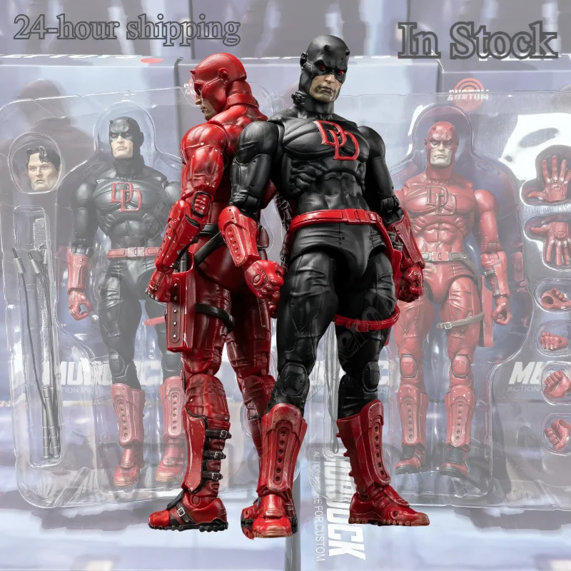 En stock FlefToys Daredevil Classic Red Shadowland Reborn Black Figurine articulée de 8 pouces Devil Defenders Matt Murdock Legends