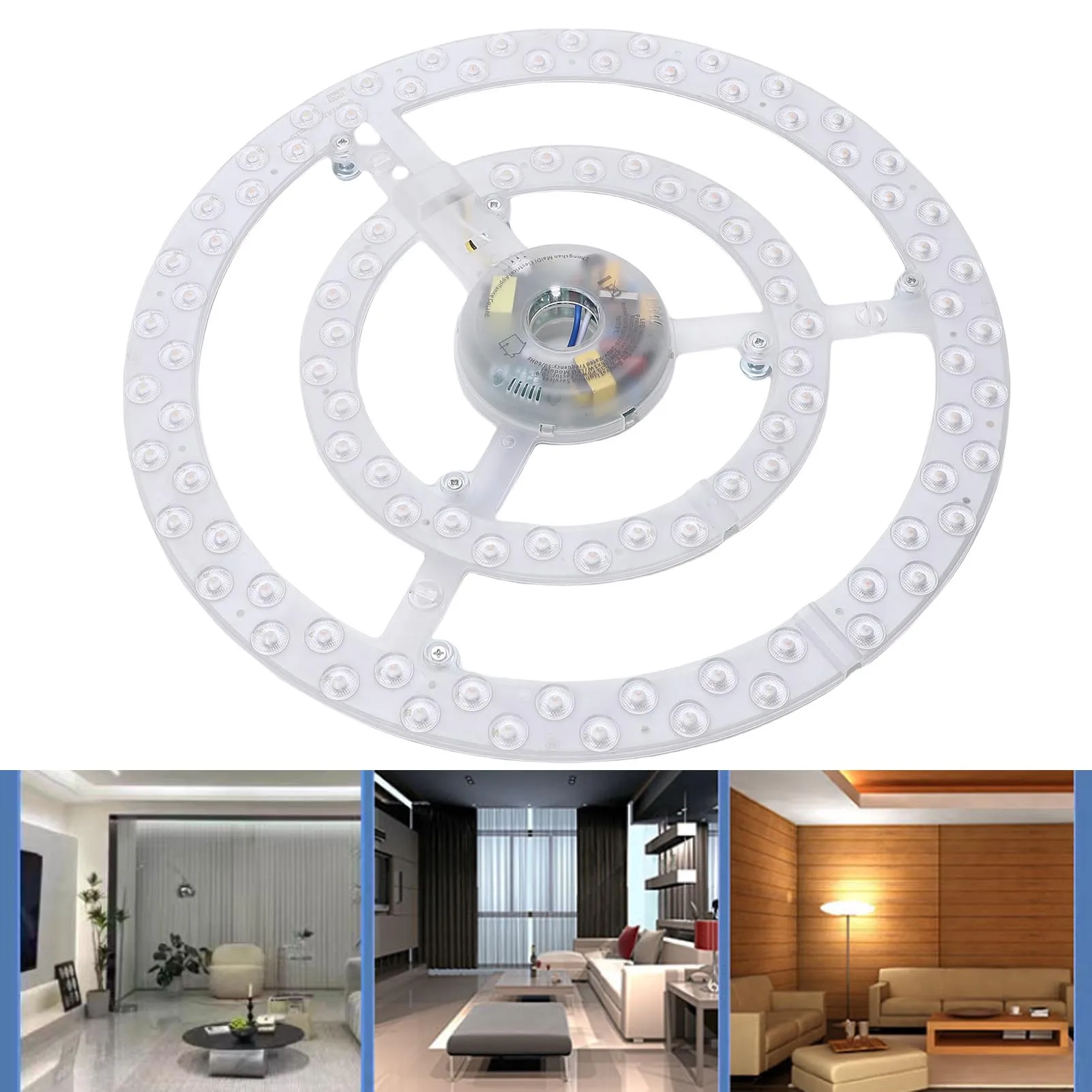 13.2 Inch Ceiling Fan LED Light Replacement PC 3 Color Adjustable Flush Mount Ceiling Fan Light Panel Retrofit Light Board