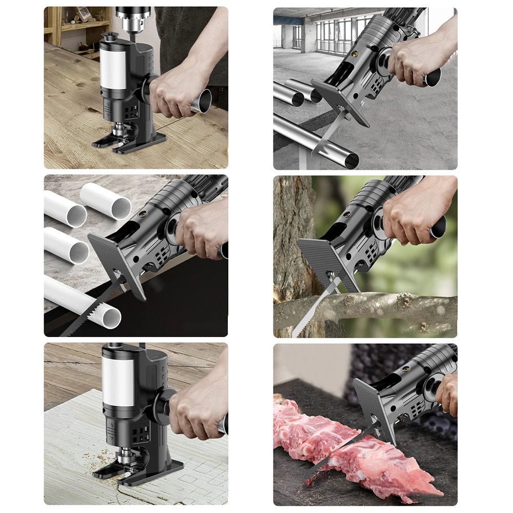 Portable Reciprocating Saw Adapter Electric Drill to Chainsaw Optional automatic refueling For Wood Metal Cutting Tools