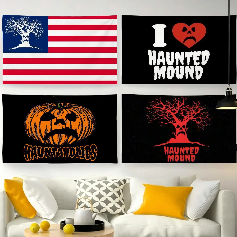 Art H-Haunted M-Mound-S flag For Garden Party Living Room Home Wall Decor Banner Bedroom Outdoor Tapestry