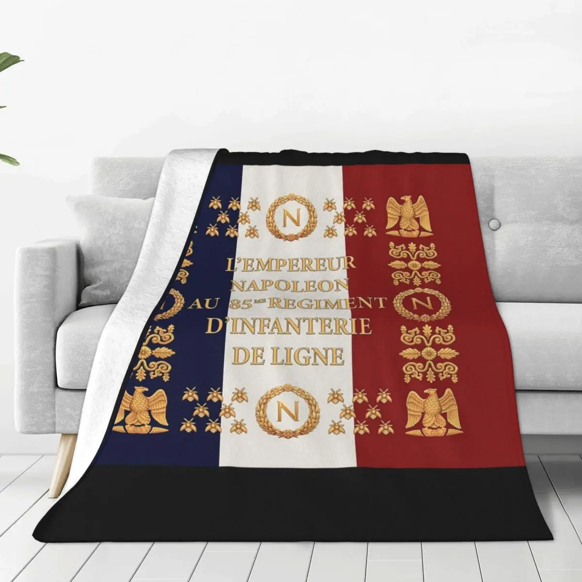 Napoleonic French 85th Regimental Flag Blankets Flannel Multi-function Sofa Throw Blankets For Couch Travel Throws Bedspread