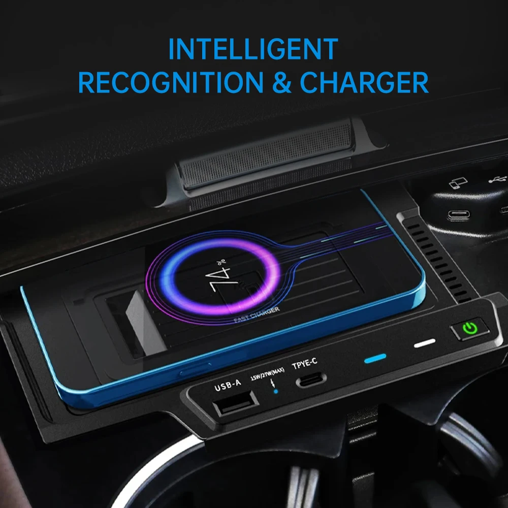 15W Wireless Car Charger Pad for Mercedes Benz GLE W167 C67 GLS X167 2020-2023 Phone Holder Charging Panel