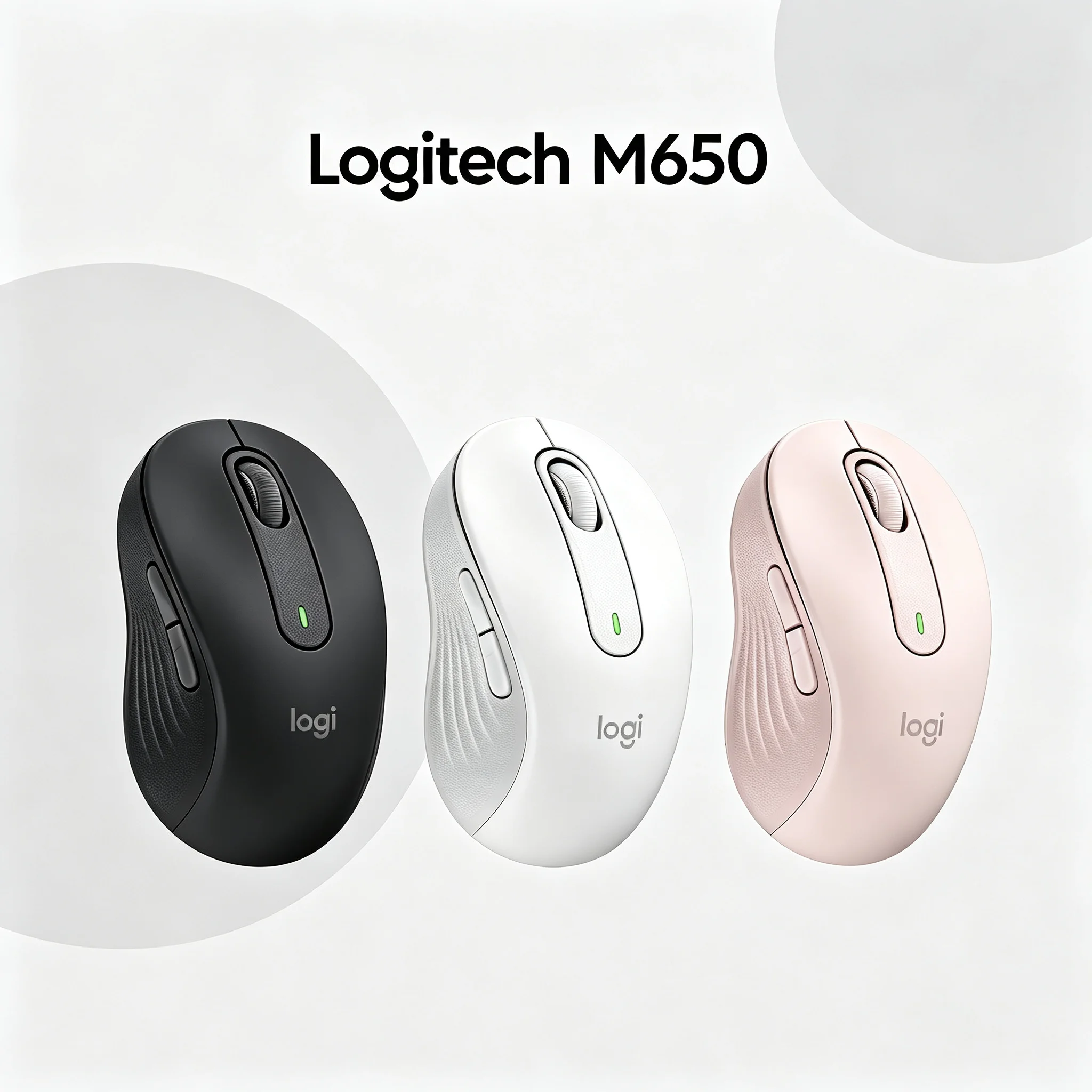 Logitech M650 Signature Ergonomic Office Wireless Mouse 5 Programmable Buttons Bluetooth Logi Bolt Dual Connect Contoured Comfor
