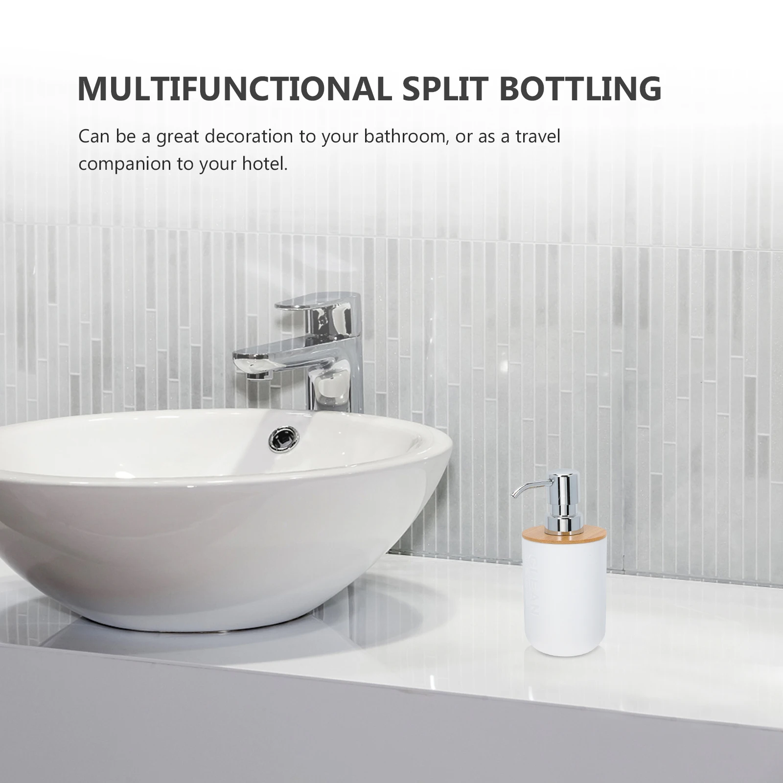 

Press-Type Hand Bottle Bamboo Pp Material Leak-Proof Bathroom Travel Essential Shampoo Empty Container Shower Supply