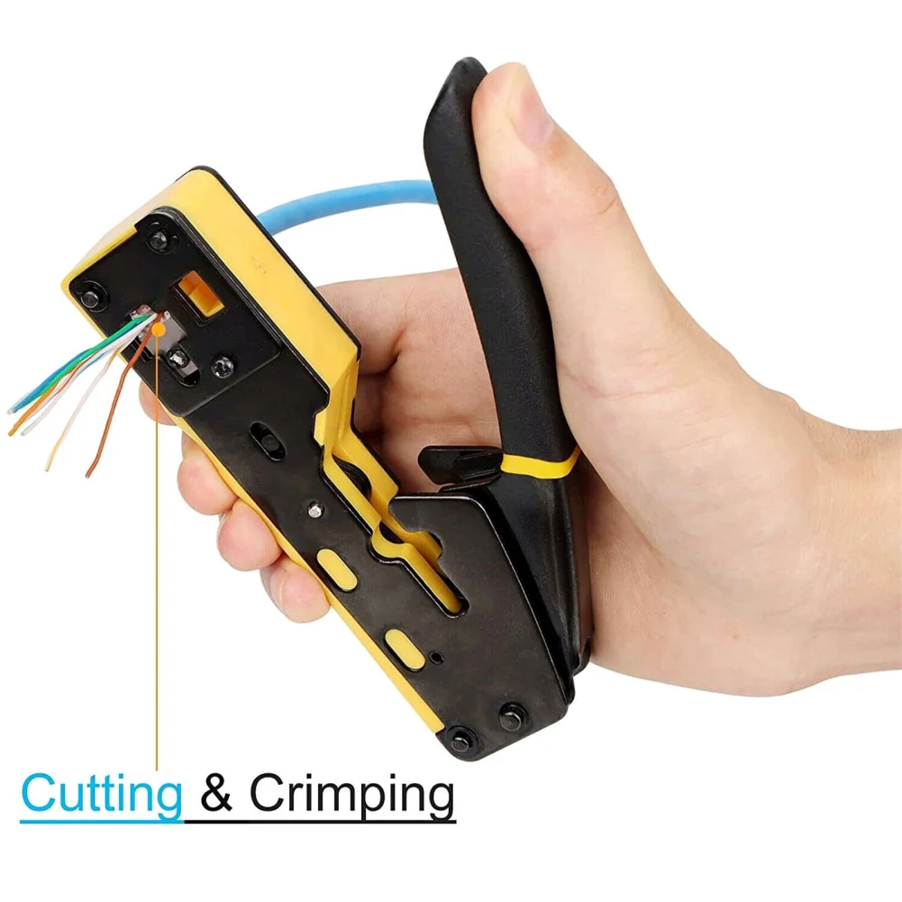 1psc Crimp Tool Pass Through Crimper Cutter For Cat6 Cat5 Cat5e 8P8C Modular Connector Integrated Crimping Tool