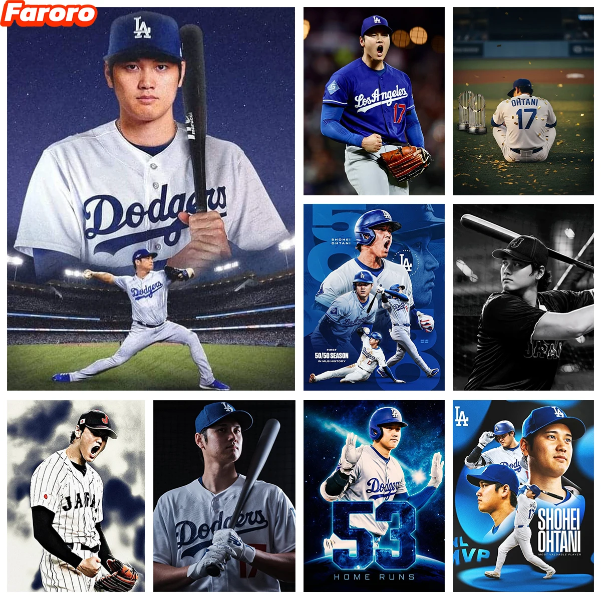 Shohei Ohtani 5D Diamond Painting Baseball Sports Poster DIY Diamond Embroidery Simple Hand Home Decor Two-Way Star Fan