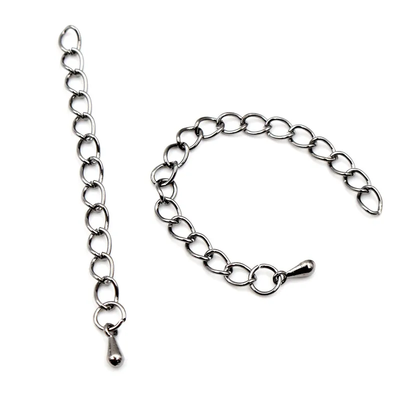 20pcs/lot 50mm/70mm 5*4mm Extended Extension Tail Chain Necklace Tail Chain Connector Findings For Bracelet Base Tray