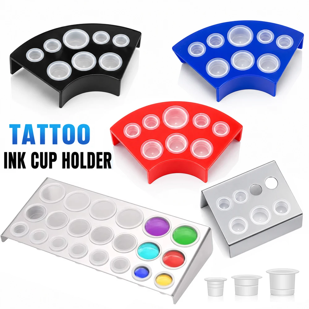 Soporte para Tazas de Tinta de Tatuaje con 21/8/7 Orificios, Contenedor de Pigmento para Tatuaje, Herramienta para Maquillaje Permanente, Accesorios para Tatuajes Corporales