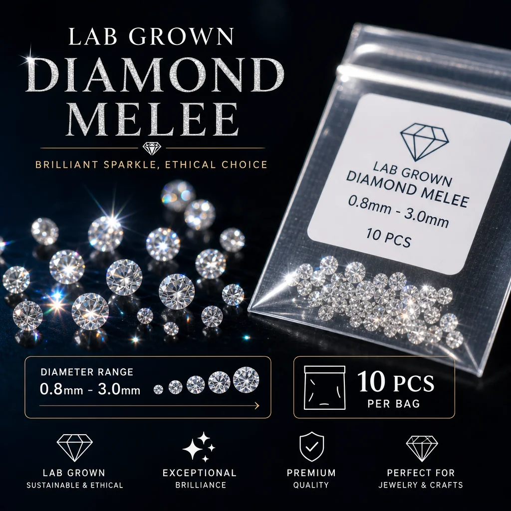 Wholesale D VVS Lab Diamonds Without IGI Certificate 0.8mm-4.0mm Lab Grown Diamond Factory Price Excellent Cut Super White Stone