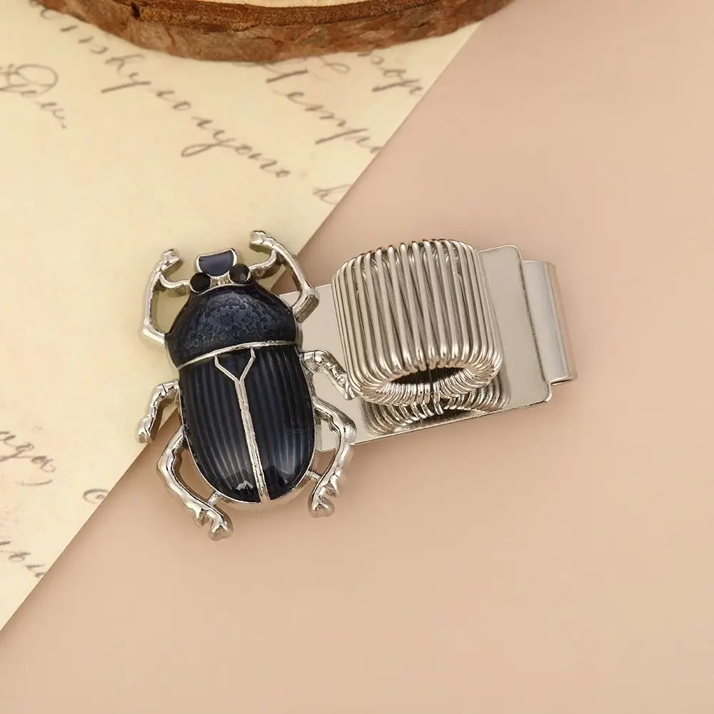 Portable Metal Scarab Beetle Pen Clip Elastic with Pen Loop Pen Holder Scarab Beetle Pen Clip Journals & Notebook view 5