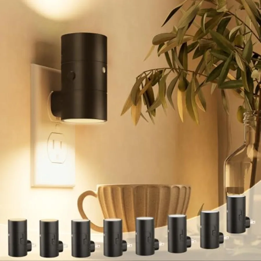 

Night Lights Plug into Wall, Dimmable with 3 Color Modes and Auto On/Off Sensor, Ultra-Slim Nightlight for Hallway, Bathroom, B