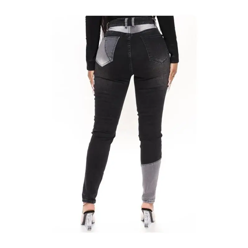 Faionable pantalones vaqueros de cintura alta para mujer, pantalones largos de algodón ajustados, pantalones de cintura alta para Otoño e Invierno para mujer