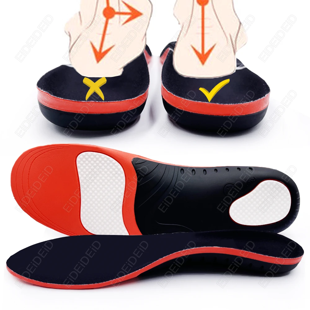 Orthopedic Sport Insoles PUGel Shock Absorption Breathable Arch Support Feet Pain Care Memory Foam Heel Cup Flat Foot Correction