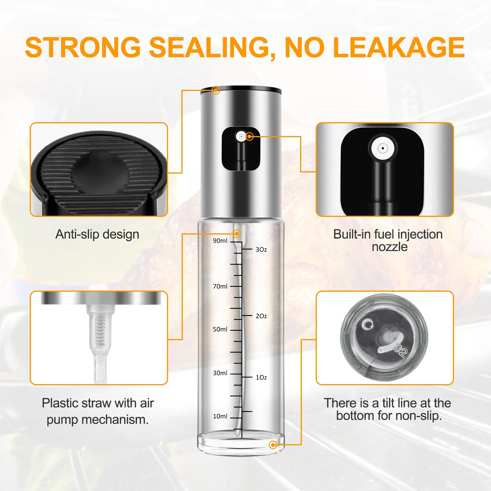 2 قطعة زجاجة زيت من نوع الصحافة للطبخ زجاجة رذاذ مستر الزيت لمقلاة الهواء بخاخ زيت الطبخ