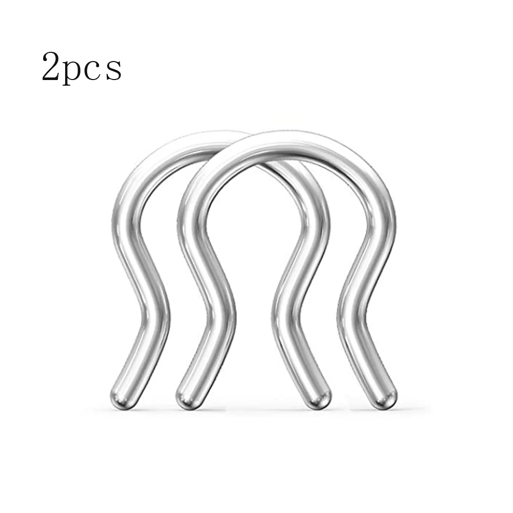 2pcs/12pcs Septum Retainer Clear Acrylic And Surgical Steel Nose Rings Hoop Horseshoe Cartilage Tragus Septum Ring Body Piercing