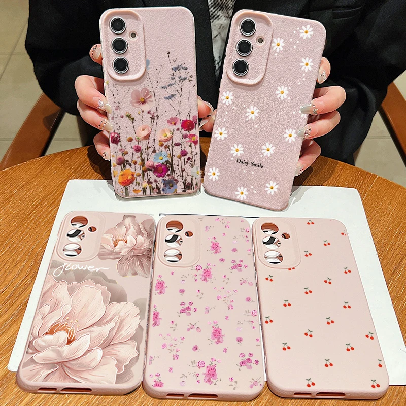 

Чехол для телефона в стиле ретро с цветком для Samsung Galaxy S20 S21 S22 S23 S24 S25 Plus Ultra FE A05 A05S A06, чехол из мягкой силиконовой кожи