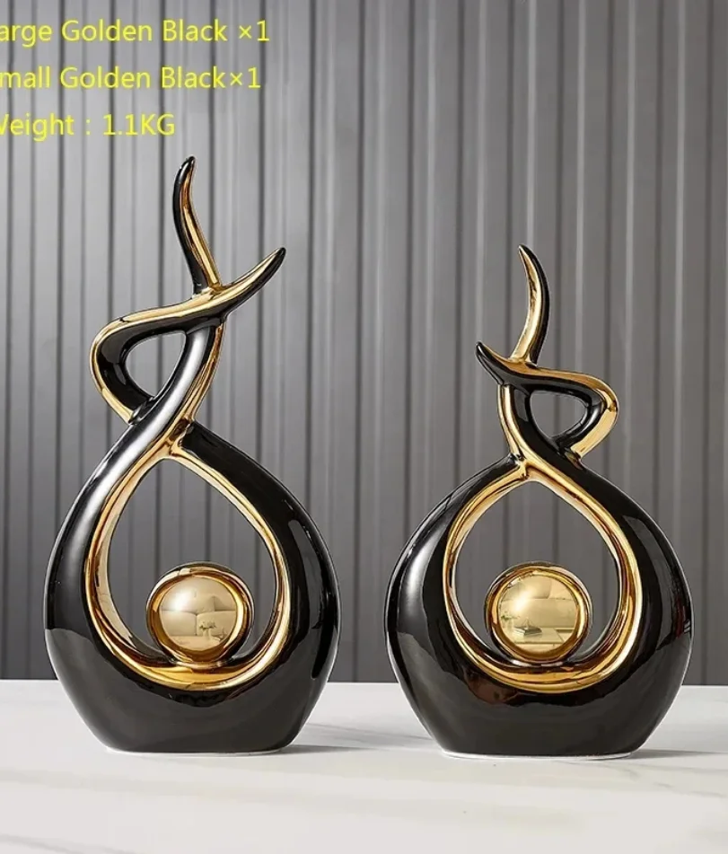 

Nordic Home Decor Figurines for Interior Living Room Desk Ceramics Decoration Accessories Statue Sculpture Feng Shui Ornaments