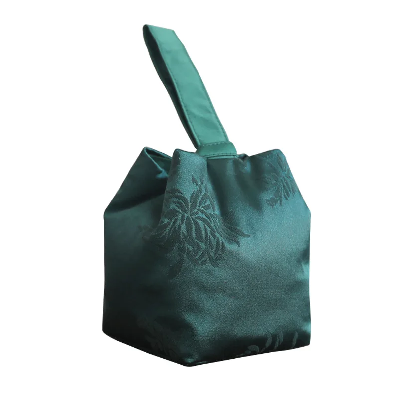 Silk Fabric Storage Bag Weaving Brocade Tea Set Travel Bag Chinese Style Tea Pot Justice Cup Cloth Bag Printed Tote Bags