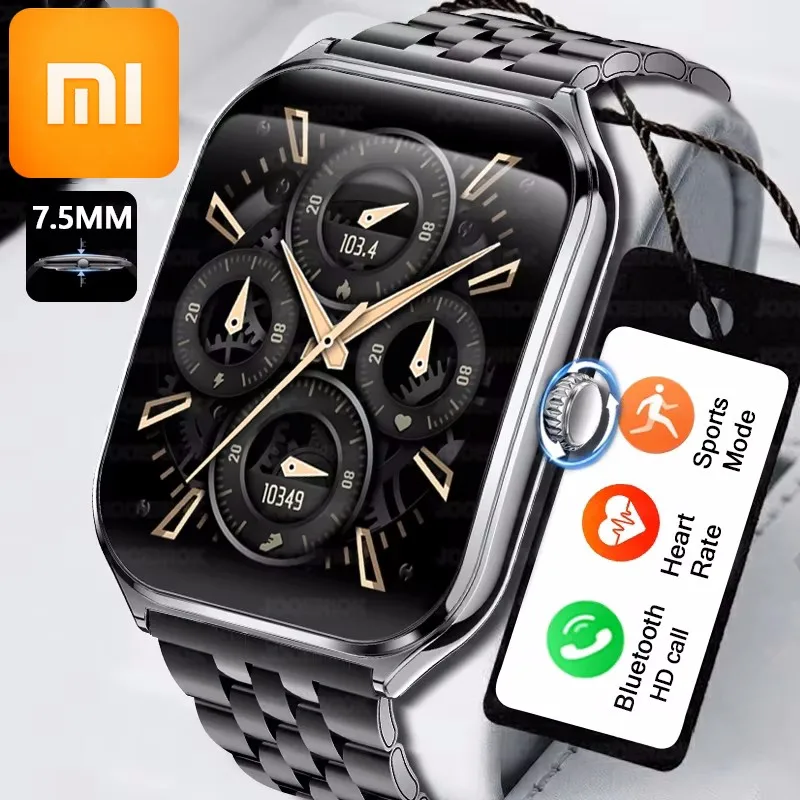 

Xiaomi Sports 2026 Ultra Thin Smart Watch Men AMOLED Ultra HD Heart Rate Bracelet Always Display Time BT Calling Smartwatch
