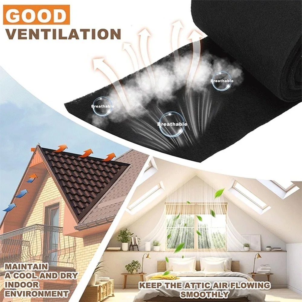 Breathable 32.8Ft Roof Vent Filter Roll 9.8 Inch Width Water Proof Roof Exhaust Vent Mesh Ridge Vent Mesh Roll Roof Ridge