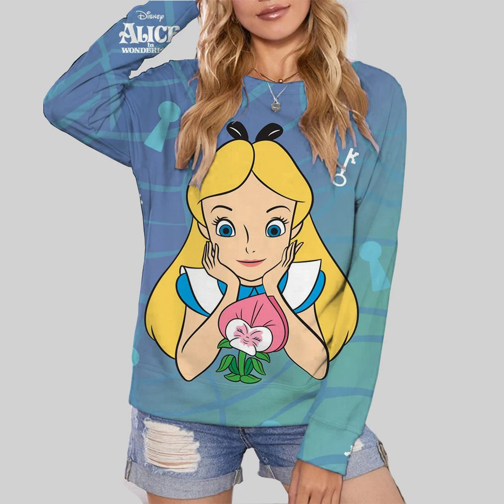 

Disney Princess Prints Anime Women Hoodie Spring Autumn 2024 Casual Women Sweatshirt Pink Oversized Clothes Coats