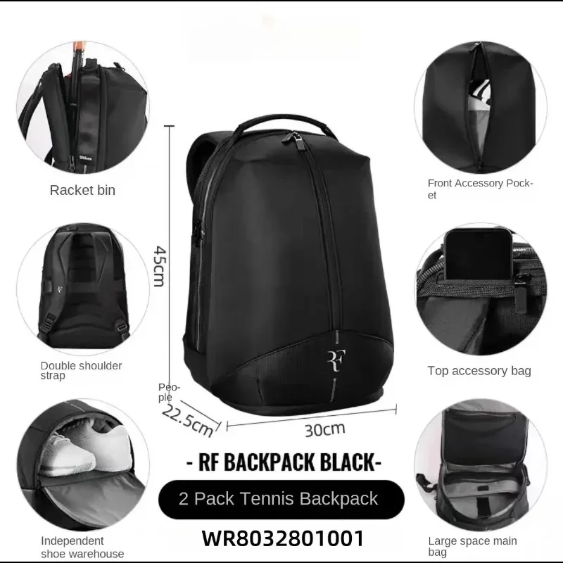 New High Quality Tennis Racket RF Championship Large Capacity Racket Bag Limited Edition Federer Professional Tennis Bag 2-pack