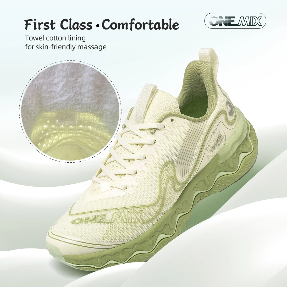 ONEMIX New Running Shoes for Men Mulanxi Sneakers Men's Sneakers Mesh Non-slip Cushioning Men's Women's Sports Walking Shoes