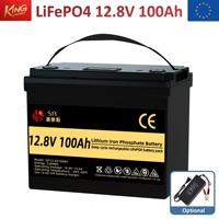 Rechargeable LiFePO4 Battery 12V 100Ah, 1280Wh Lithium Battery Pack for Marine/RV/Golf Carts/Solar System, 6000 Cycles Life