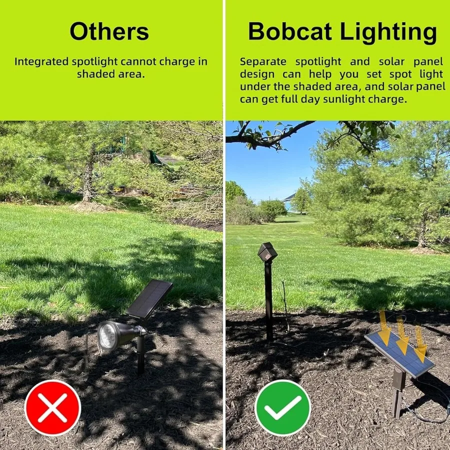 إضاءة المناظر الطبيعية بالطاقة الشمسية، 3 عبوات من مصابيح المناظر الطبيعية الخارجية مع سطوع 500 لومن لحديقة المنزل أو شجرة الوصول #5