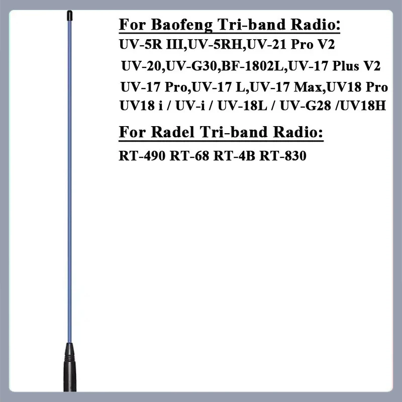 NA-771 antena tri-band vhf/uhf antena sma-fêmea multi-cor para rádios baofeng UV-18 pro max UV-17 pro v2 UV-21 walkie talkie