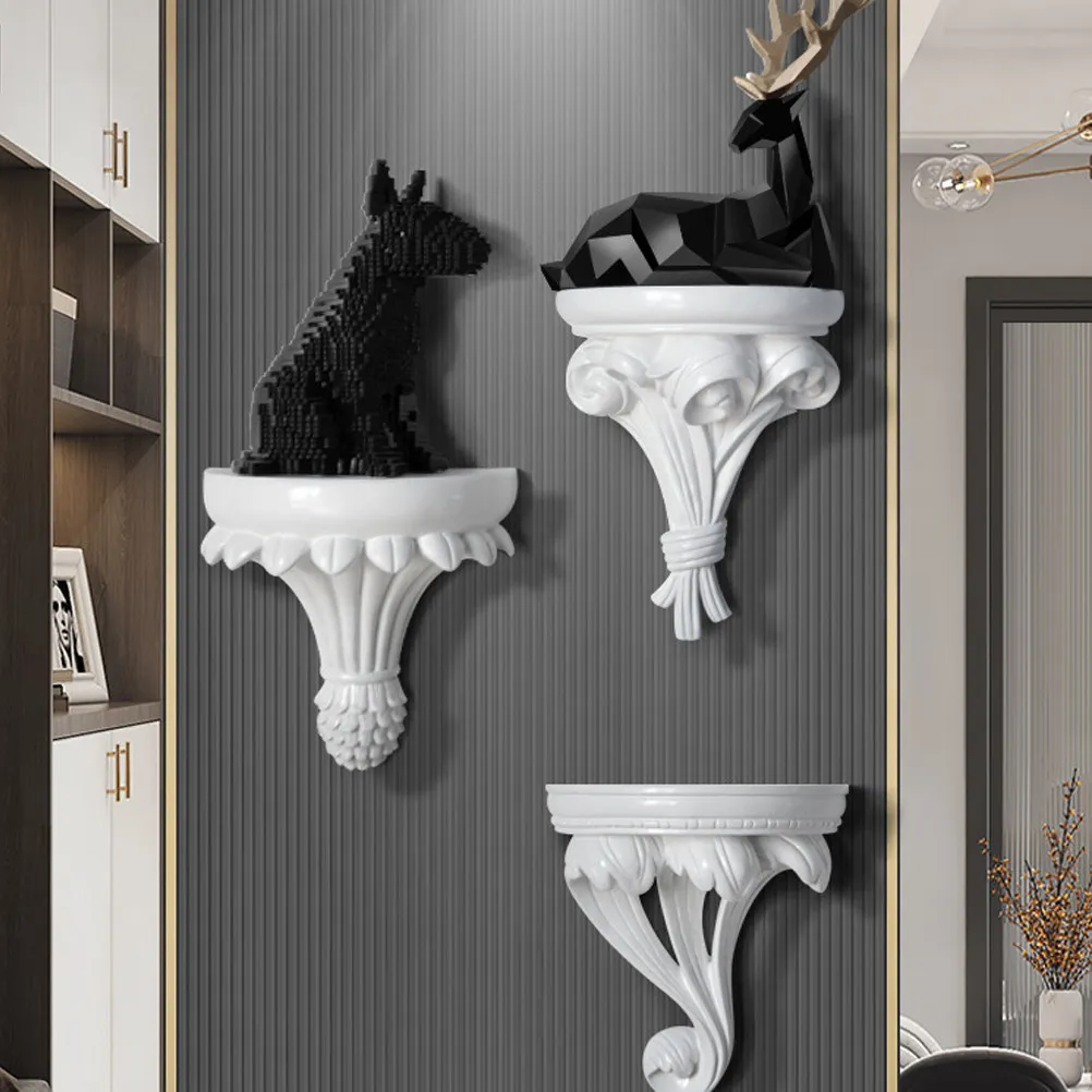 Wall Mounted Resin Floating Shelf Bathroom Storage Rack Simple Hanging Organizer for Sundries Home Decor Wall Shelf
