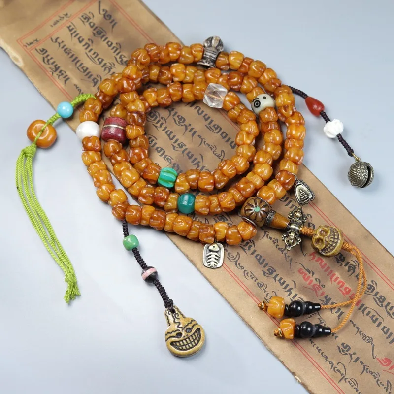 108-bead prayer beads multi-strand bracelet Tibetan-style old jujube seed necklace handheld