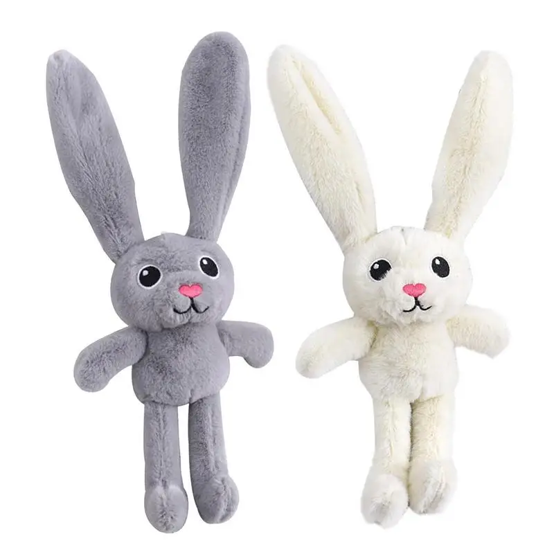 

Soft Stuffed Bunny Animal Doll Pulling Long Ears Rabbit Plush Toy Fluffy Keychain Handbag Pendant Plushies Toys Gifts For Girls