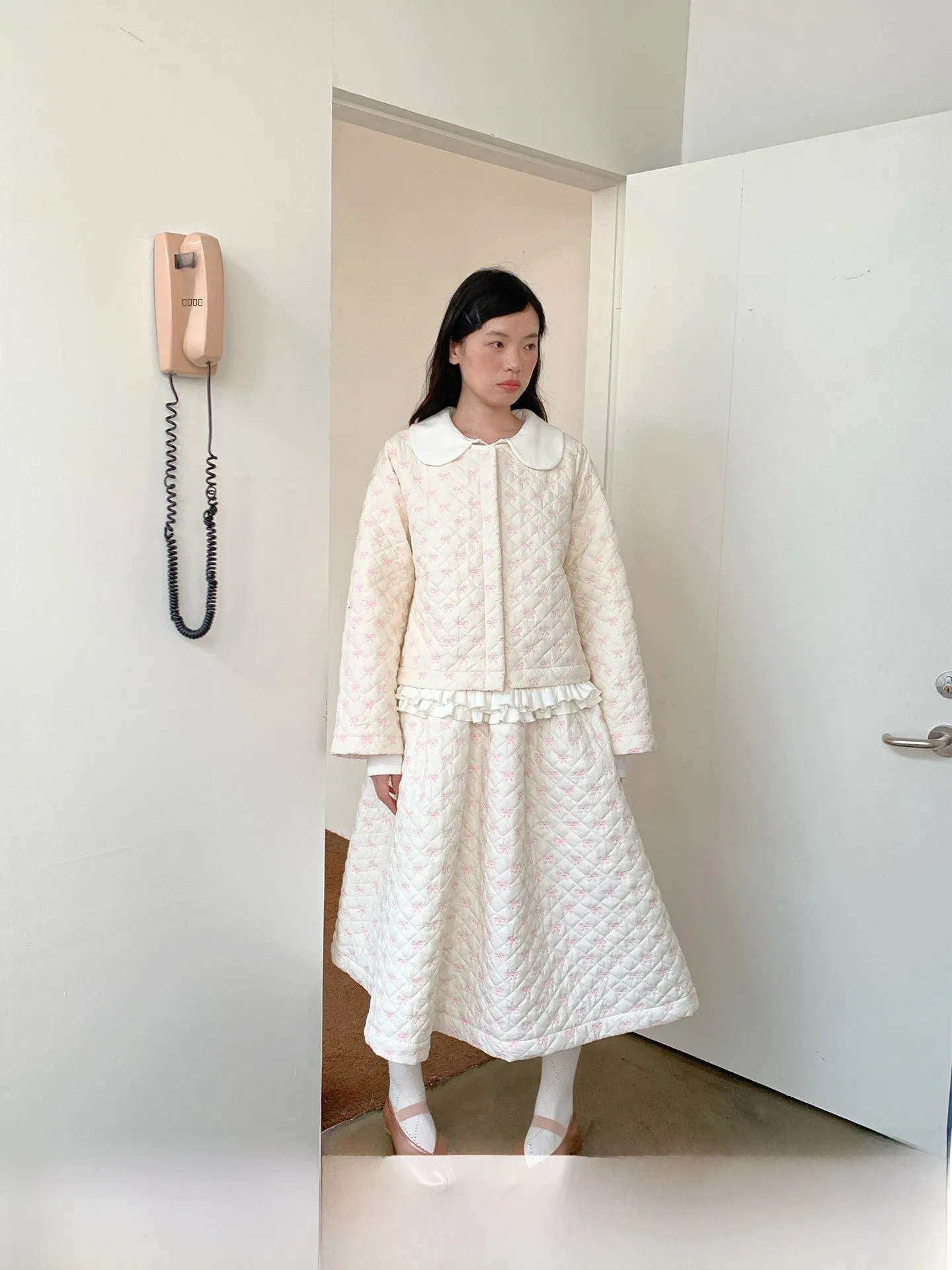 

Легкий теплый хлопковый костюм с вышивкой SOOMIE, женский осенне-зимний топ, юбка, комплект из двух предметов