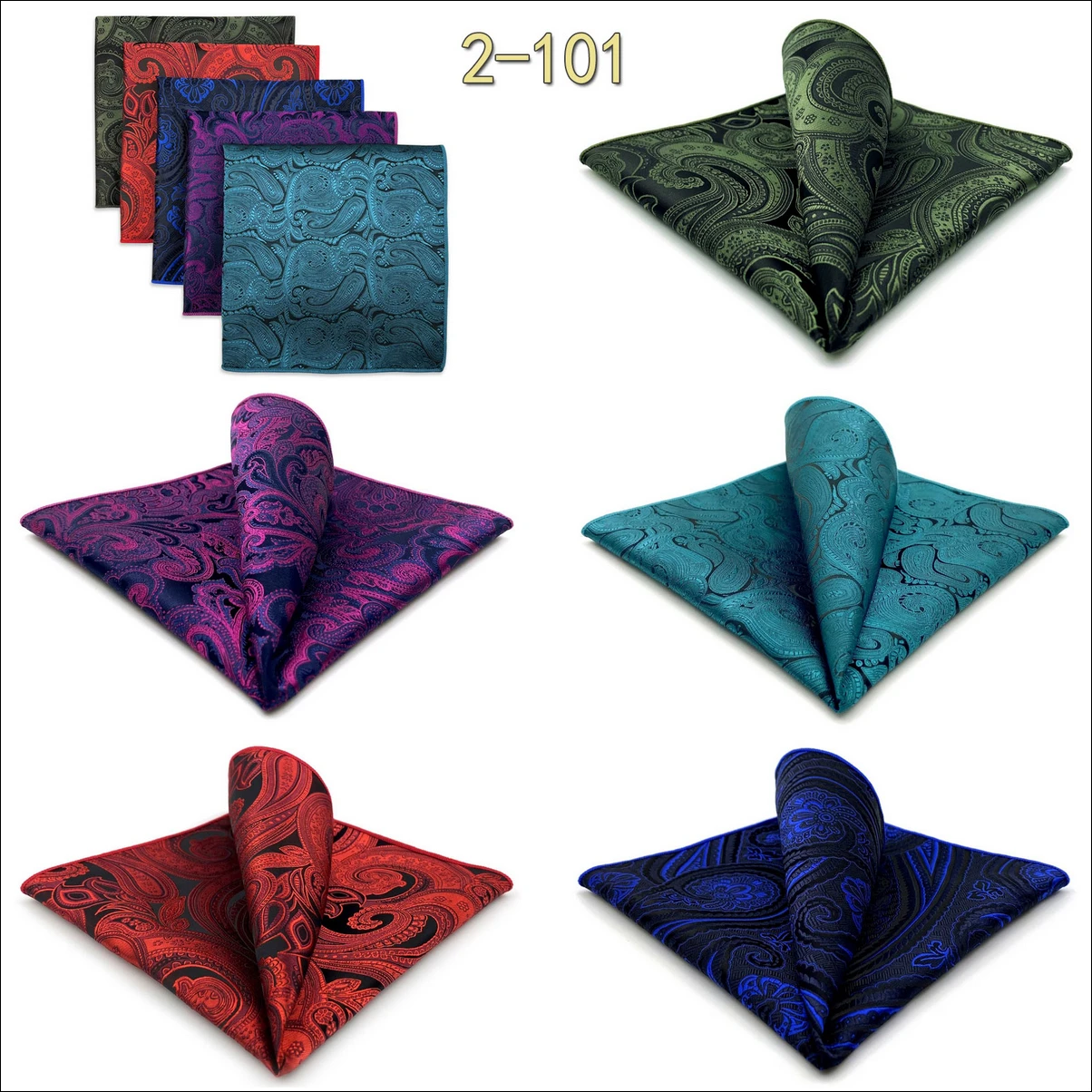 5 PCS Mens Pocket Square Set Assorted Handkerchief Multi Styles Paisley Floral Suit Large 32cm Hanky Business Accessories