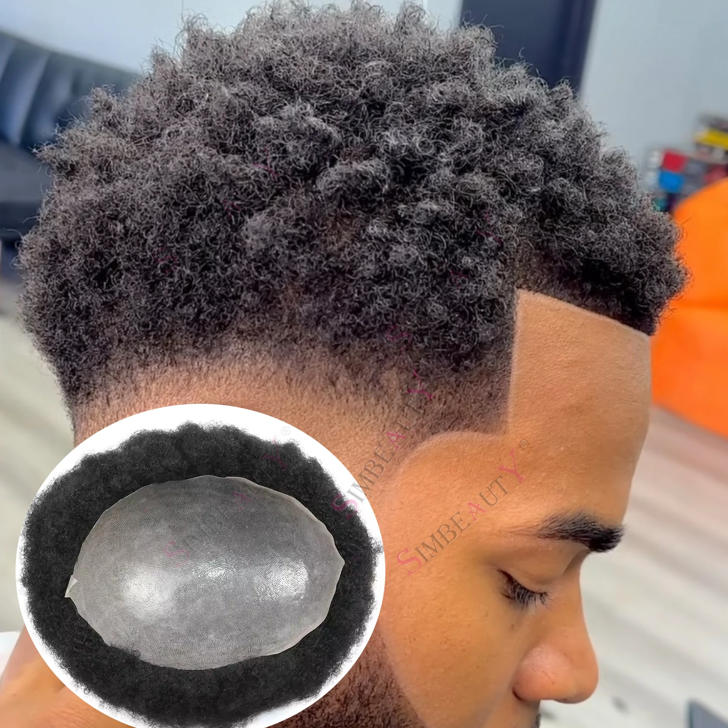 

4 мм 6 мм вьющийся афро-черный парик из 100% человеческих волос для мужчин, тонкая кожа, мужской парик, мужской парик 10 мм, плетение, двойные узлы, протез из искусственной кожи