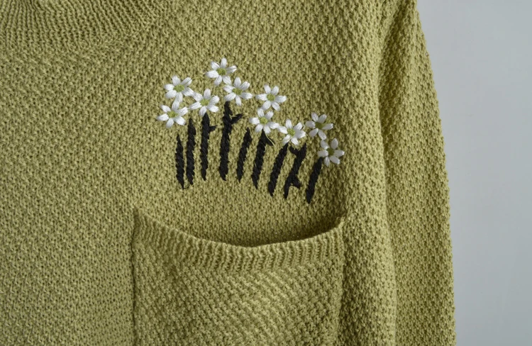 Herbst Winter Lose Lange Sve runde Ne Gestrickte Pullover frauen Basis Schicht Top ort Sle Gestickte Bequeme Passform