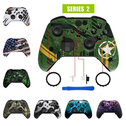eXtremeRate Soft Touch Patterned Faceplate Front Housing Shell Replacement Kit for Xbox One Elite Series 2 Controller