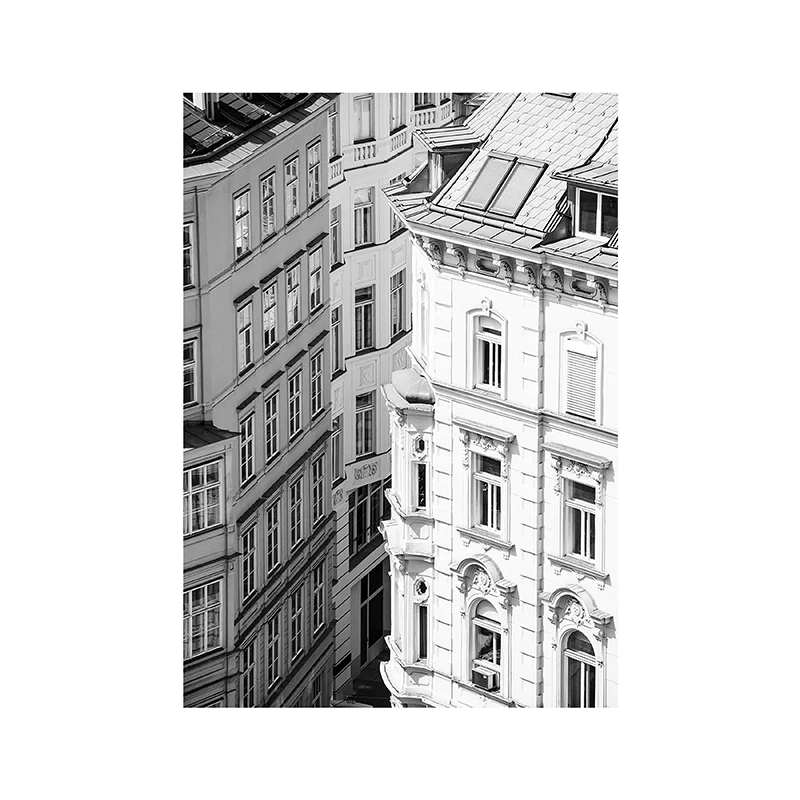 أزياء مدينة باريس قماش اللوحة الشمال الملصقات جدار الفن يطبع أبيض وأسود صور لغرفة المعيشة ديكور المنزل