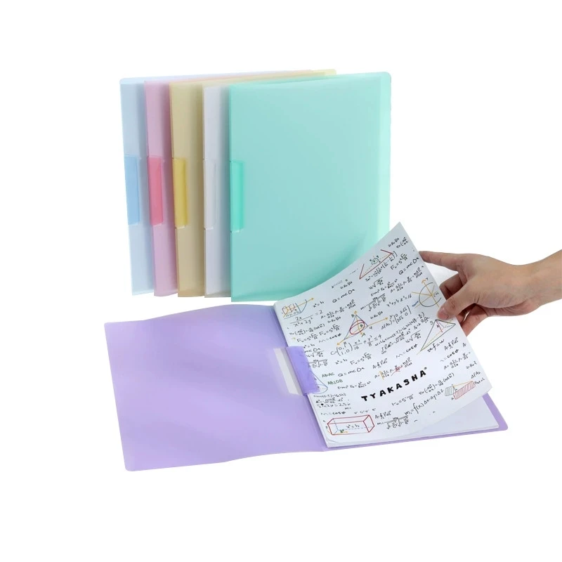

6pcs Swing Clip File Folder A4 Document Holder Slide Grip Report Cover A4 Paper Organizer Folders For School
